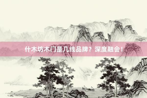 什木坊木门是几线品牌？深度融会！